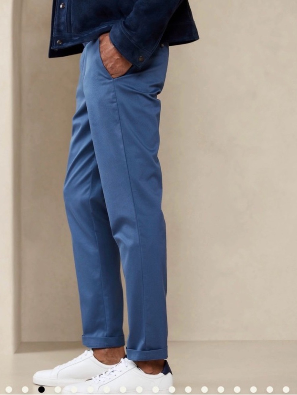 Banana Republic Slim Core Temp Performance Tech Pants Mens 38 Blue Polyester